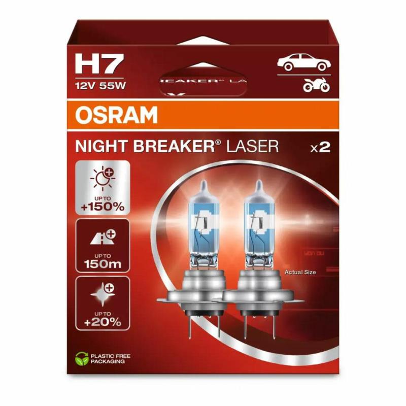 OSRAM Night Breaker Laser H7 - żarówki halogenowe +150% (2 szt.) | Sklep online Galonoleje.pl OSRAM Night Breaker Laser H7 - żarówki halogenowe +150% (2 szt.) | Sklep online Galonoleje.pl