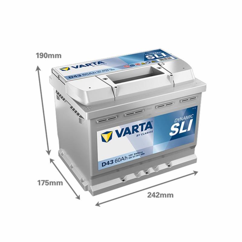 VARTA Blue Dynamic D43 60Ah 540A L+ – Akumulator 12V (Lewy Plus) | Sklep online Galonoleje.pl