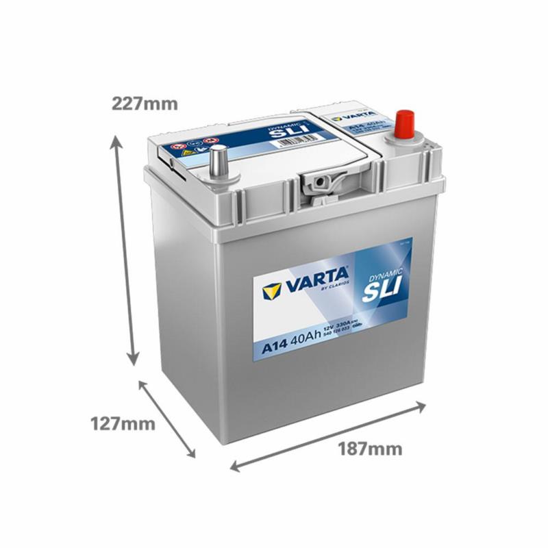 VARTA Dynamic SLI A14 40Ah 330A P+ – Akumulator do aut azjatyckich (Cienkie czopy) | Sklep online Galonoleje.pl