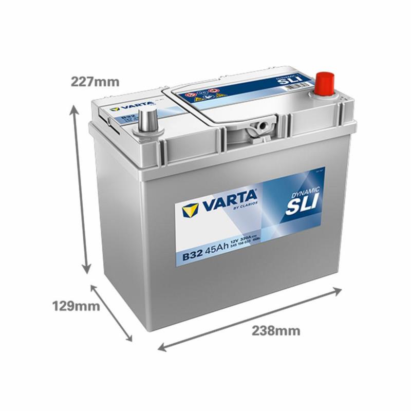 VARTA Dynamic SLI B32 45Ah 330A P+ – Akumulator do aut azjatyckich (Wąski) | Sklep online Galonoleje.pl