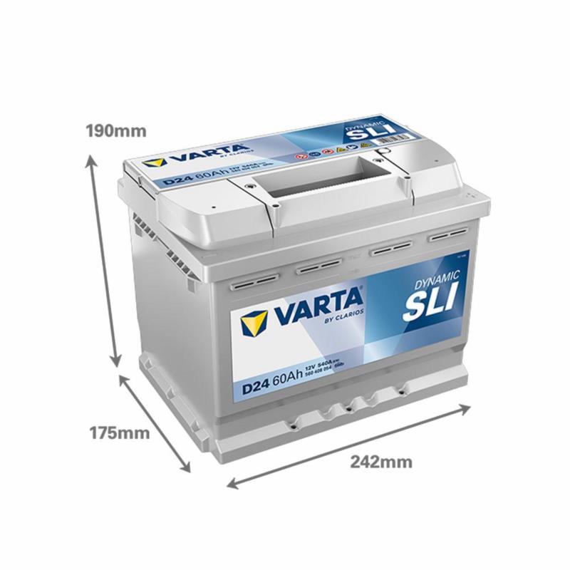 VARTA Dynamic SLI D24 60Ah 540A P+ – Akumulator 12V (Prawy Plus) | Sklep online Galonoleje.pl