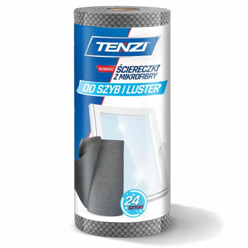 TENZI Ściereczki z mikrofibry na rolce do szyb 24 szt 30x45cm – Bez smug