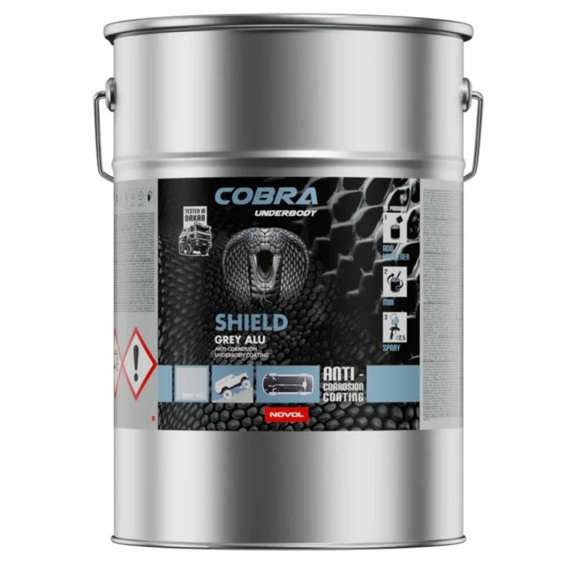 NOVOL Cobra Underbody Shield Grey Alu 4L + 1,34L utwardzacz - powłowka antykorozyjna | Sklep online Galonoleje.pl