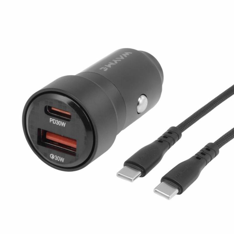 WAYME Zestaw Ładowarka Samochodowa 60W (2x30W) + Kabel USB-C | Sklep online Galonoleje.pl
