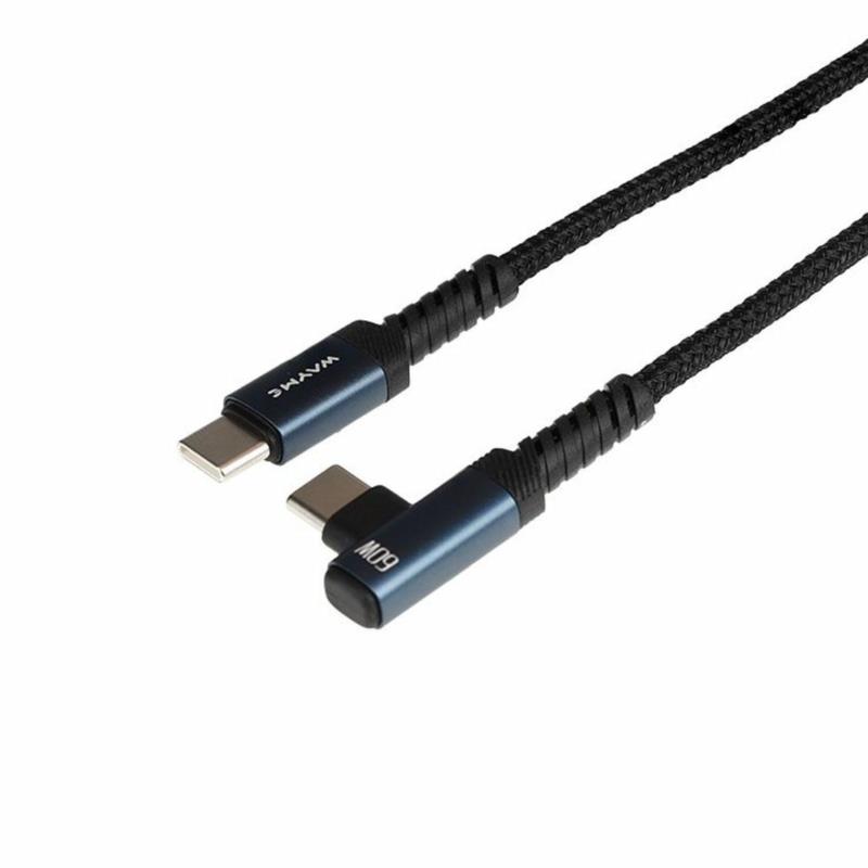 WAYME Kabel USB-C do USB-C 60W Kątowy 90° – Oplot Mikrofibra 1m | Sklep online Galonoleje.pl