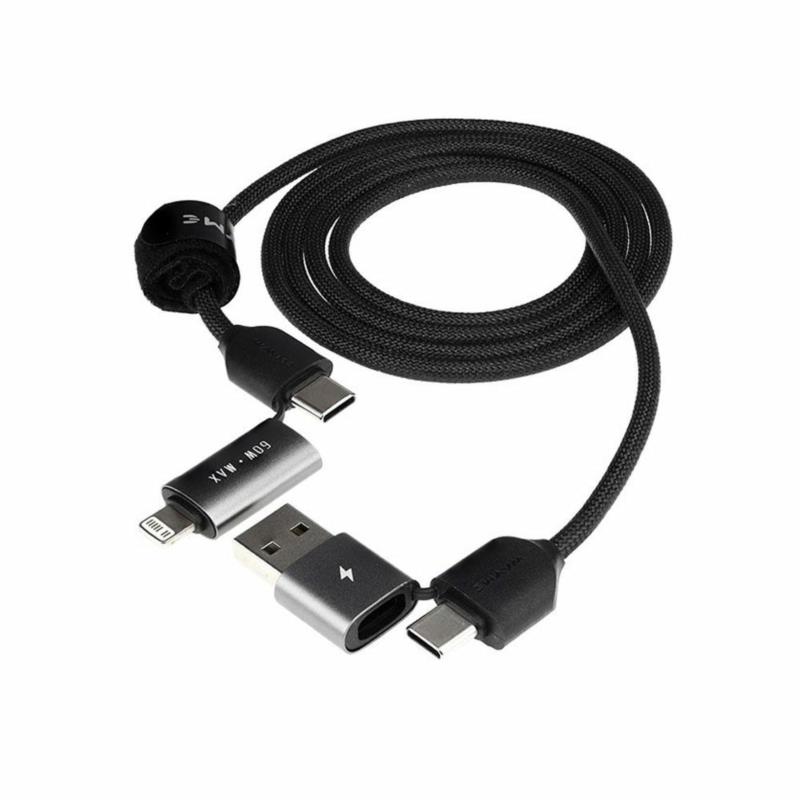 WAYME Kabel 4w1 USB / USB-C do USB-C / Lightning 60W – Oplot Mikrofibra | Sklep online Galonoleje.pl