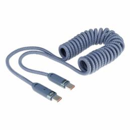 WAYME Kabel Spiralny USB-C do USB-C 100W PD – Niebieski 1.8m | Sklep online Galonoleje.pl