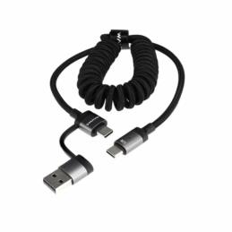 WAYME Kabel Spiralny 2w1 USB / USB-C do USB-C 60W – Oplot Mikrofibra 1.5m | Sklep online Galonoleje.pl