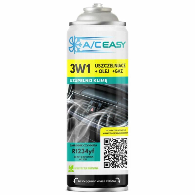 A/C EASY 3w1 Gaz R1234yf + Olej + Uszczelniacz – Do Aut od 2017r (626g) | Sklep online Galonoleje.pl