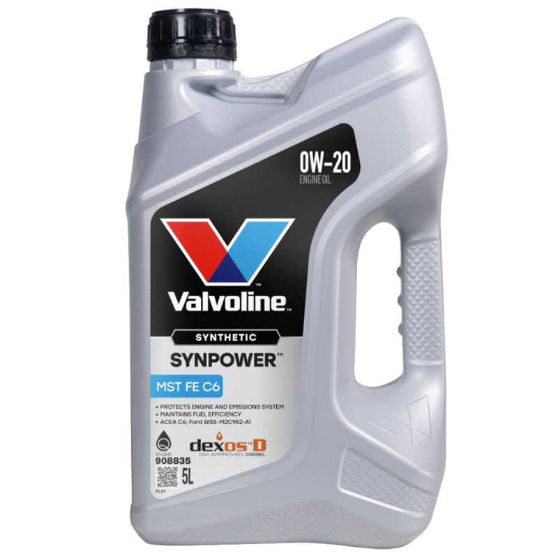 VALVOLINE SynPower MST C6 0W-20 4L – Olej Syntetyczny (Ford WSS-M2C952-A1) | Sklep online Galonoleje.pl