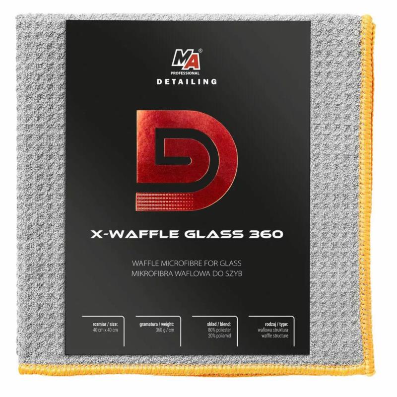 MOJE AUTO X-PLUSH X-WAFFLE GLASS 40x40 cm – Waflowa Mikrofibra do Szyb 360 GSM | Sklep online Galonoleje.pl
