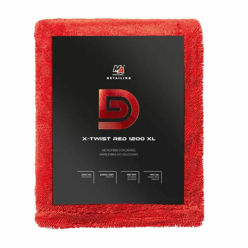MOJE AUTO X-TWIST RED 60x90 cm – Ręcznik Mikrofibra do Osuszania 1200 GSM | Sklep online Galonoleje.pl