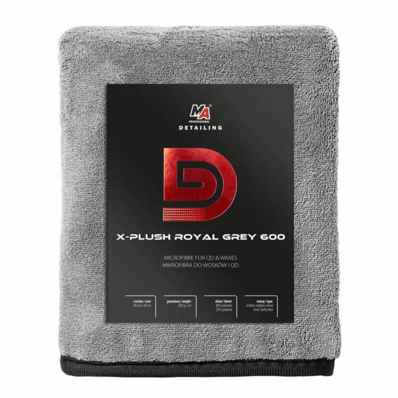MOJE AUTO X-PLUSH ROYAL GREY 40x60 cm – Mikrofibra do wosków i Quick Detailerów 600 gsm | Sklep online Galonoleje.pl