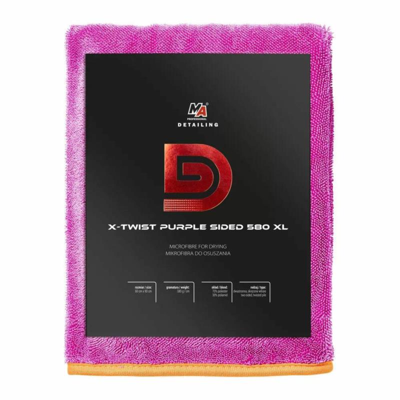 MOJE AUTO X-TWIST PURPLE SIDED 60x90 cm – Dwustronna Mikrofibra do Osuszania 580 GSM | Sklep online Galonoleje.pl