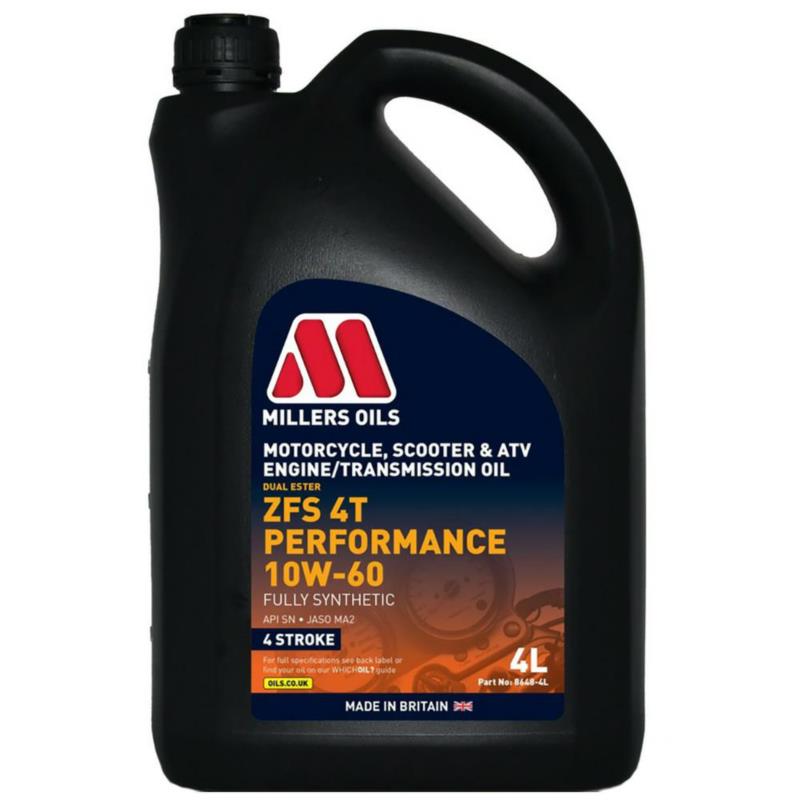 MILLERS ZFS 4T Performance 10W60 4L syntetyczny olej motocyklowy | Sklep online Galonoleje.pl