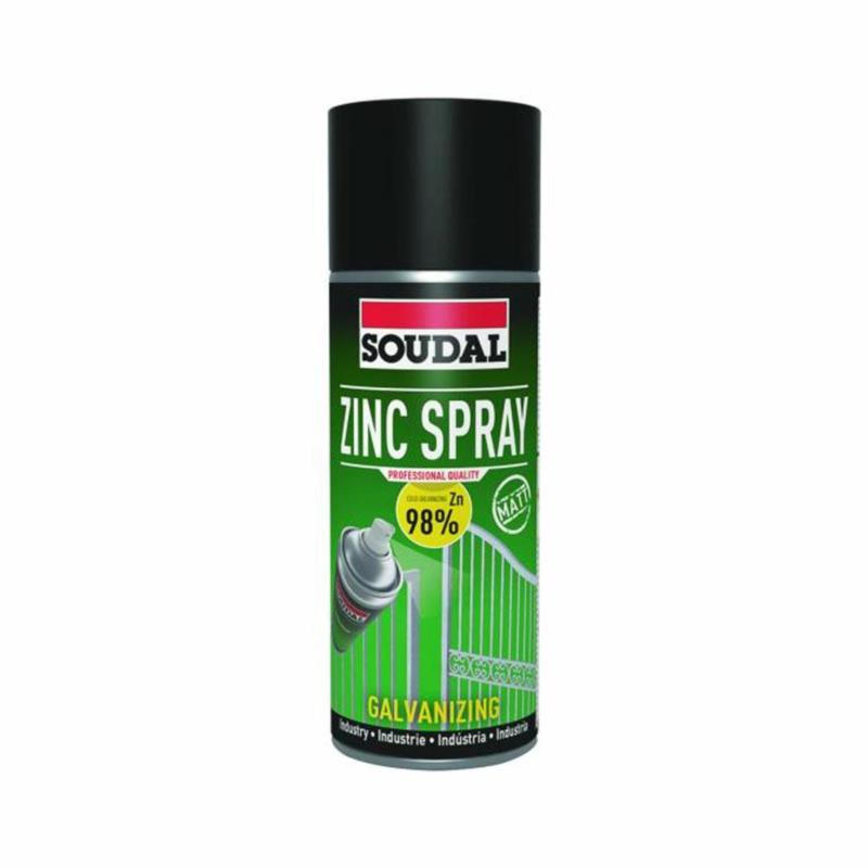 SOUDAL Zinc Spray Matowy 400ml - matowa powłoka cynkowa antykorozyjna | Sklep online Galonoleje.pl