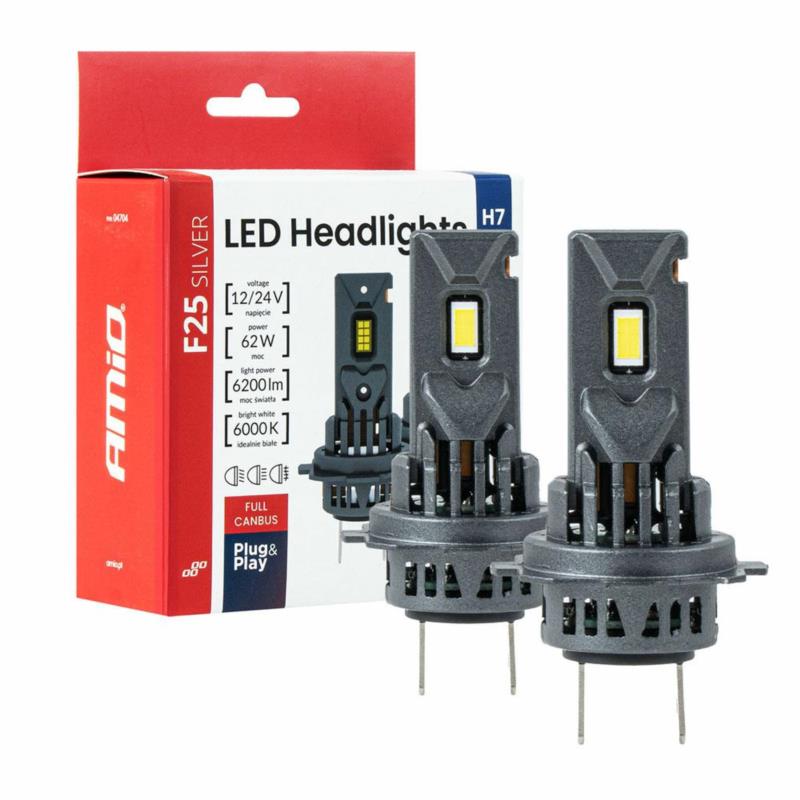 AMIO Żarówki samochodowe LED F25 SILVER FULL CANBUS H7/H18 62W 12/24V | Sklep online Galonoleje.pl