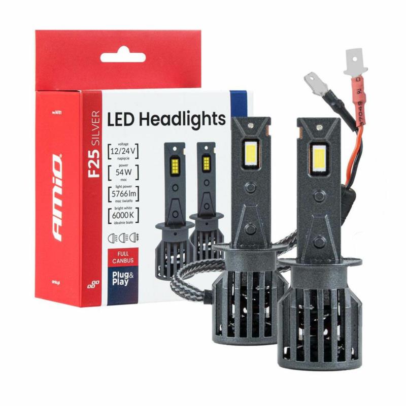AMIO Żarówki samochodowe LED F25 SILVER FULL CANBUS H1 54W 12/24V | Sklep online Galonoleje.pl