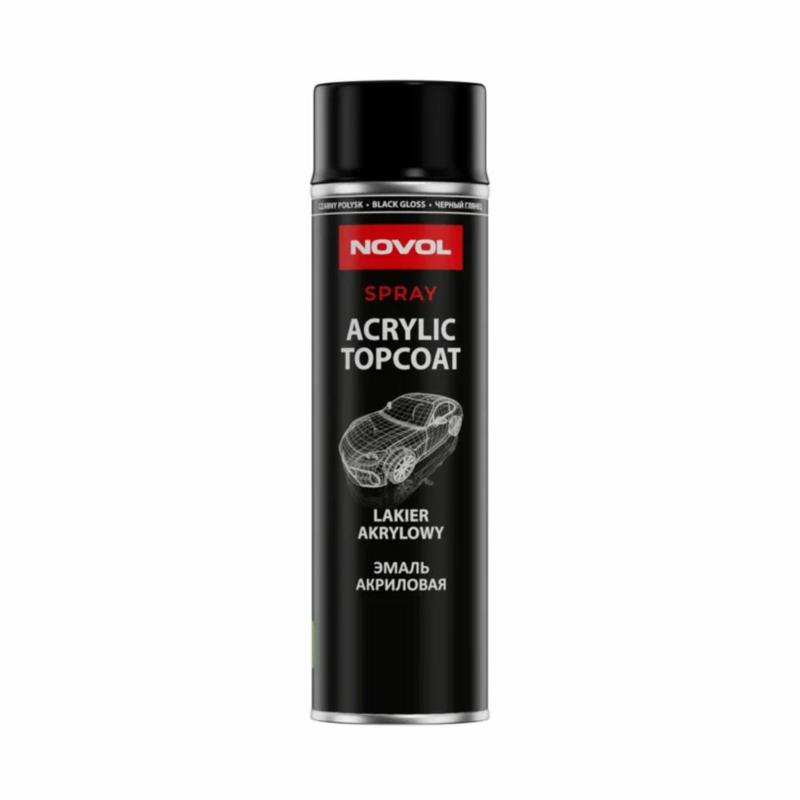 NOVOL Acryl Topcoat spray 500ml - lakier akrylowy czarny połysk | Sklep online Galonoleje.pl