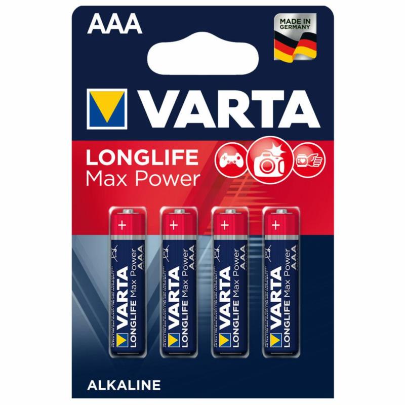 VARTA Baterie alkaliczne AAA LR03 Longlife Max Power 4 szt. blister | Sklep online Galonoleje.pl