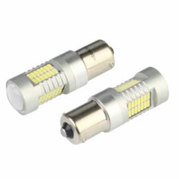 VISION P21W BAY15d 12/24V 52x 4014 SMD LED Canbus Soczewka Biała - żarówki samochodowe komplet 2 szt.