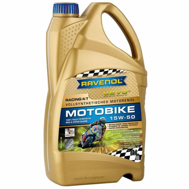RAVENOL Motobike Racing-4T 15W50 4L - syntetyczny olej motocyklowy | Sklep online Galonoleje.pl
