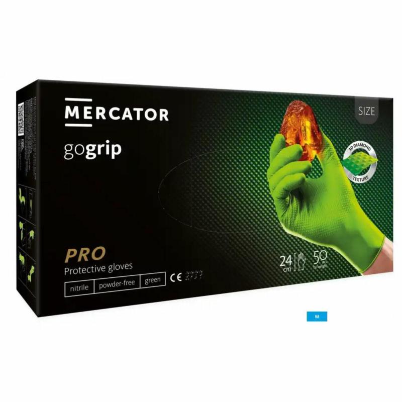 MERCATOR gogrip Green (M) - grube rękawice nitrylowe warsztatowe 50 szt. | Sklep online Galonoleje.pl