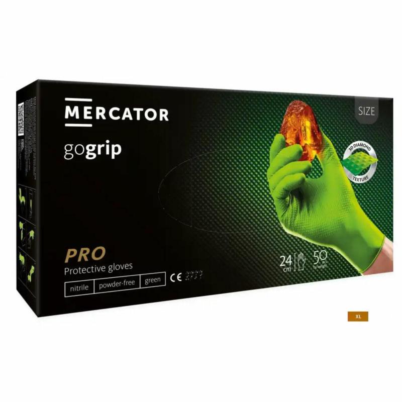 MERCATOR gogrip Green (XL) - grube rękawice nitrylowe warsztatowe 50 szt. | Sklep online Galonoleje.pl
