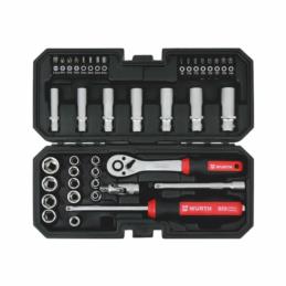 WURTH Zestaw kluczy nasadowych 1/4" Red Stripe - 40 elementów | Sklep online Galonoleje.pl
